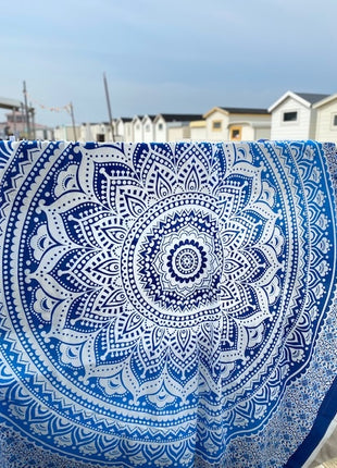 Familiestrandlaken Mandala blauw