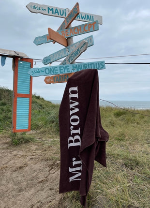 Geprint strandlaken bruin