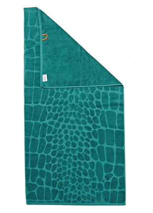 Groen badlaken met crocoprint