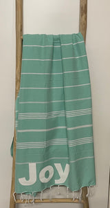 Hamamdoek met print zeegroen