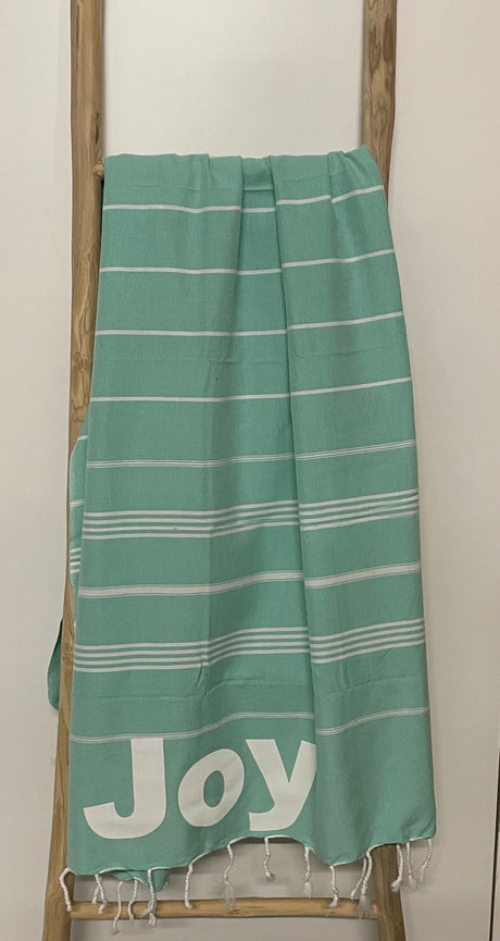 Hamamdoek met print zeegroen