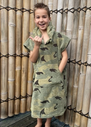 Kinder surfponcho Camouflage