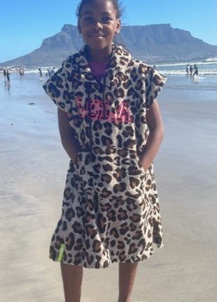 Kinder surfponcho panterprint