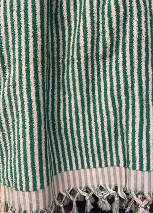 Luxe hamamdoek met franjes  groen