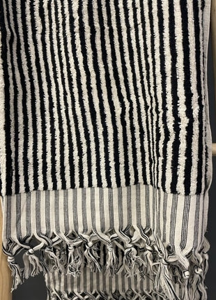 Luxe hamamdoek met franjes zwart