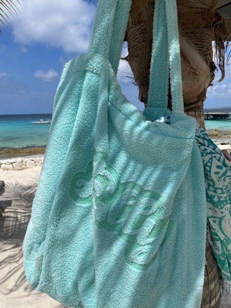 Mint strandtas met naam