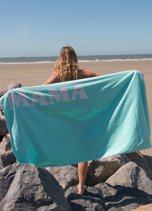 Mintgroen strandlaken velours print