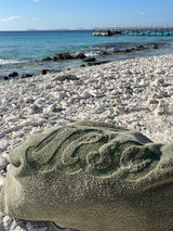 Olijfgroen strandtas met naam