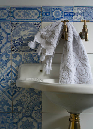 Ottomania guest towel Flower greybeige 1618 2