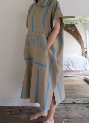 Ottomania surf poncho - olive green and ocean blue