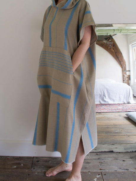 Ottomania surf poncho - olive green and ocean blue