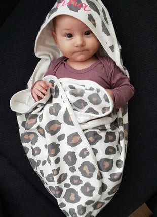 Panter babyhanddoek met naam