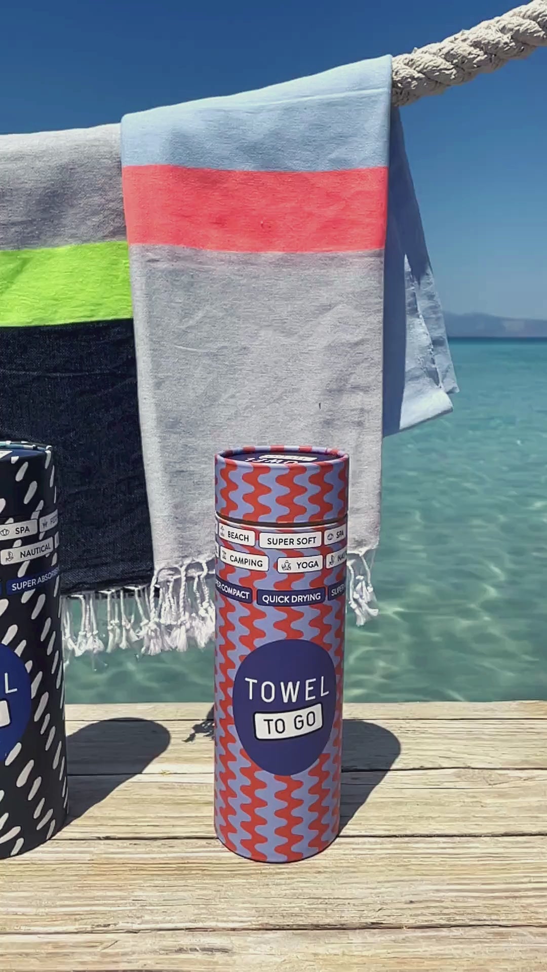 Neon hamamdoek zwart/grijs