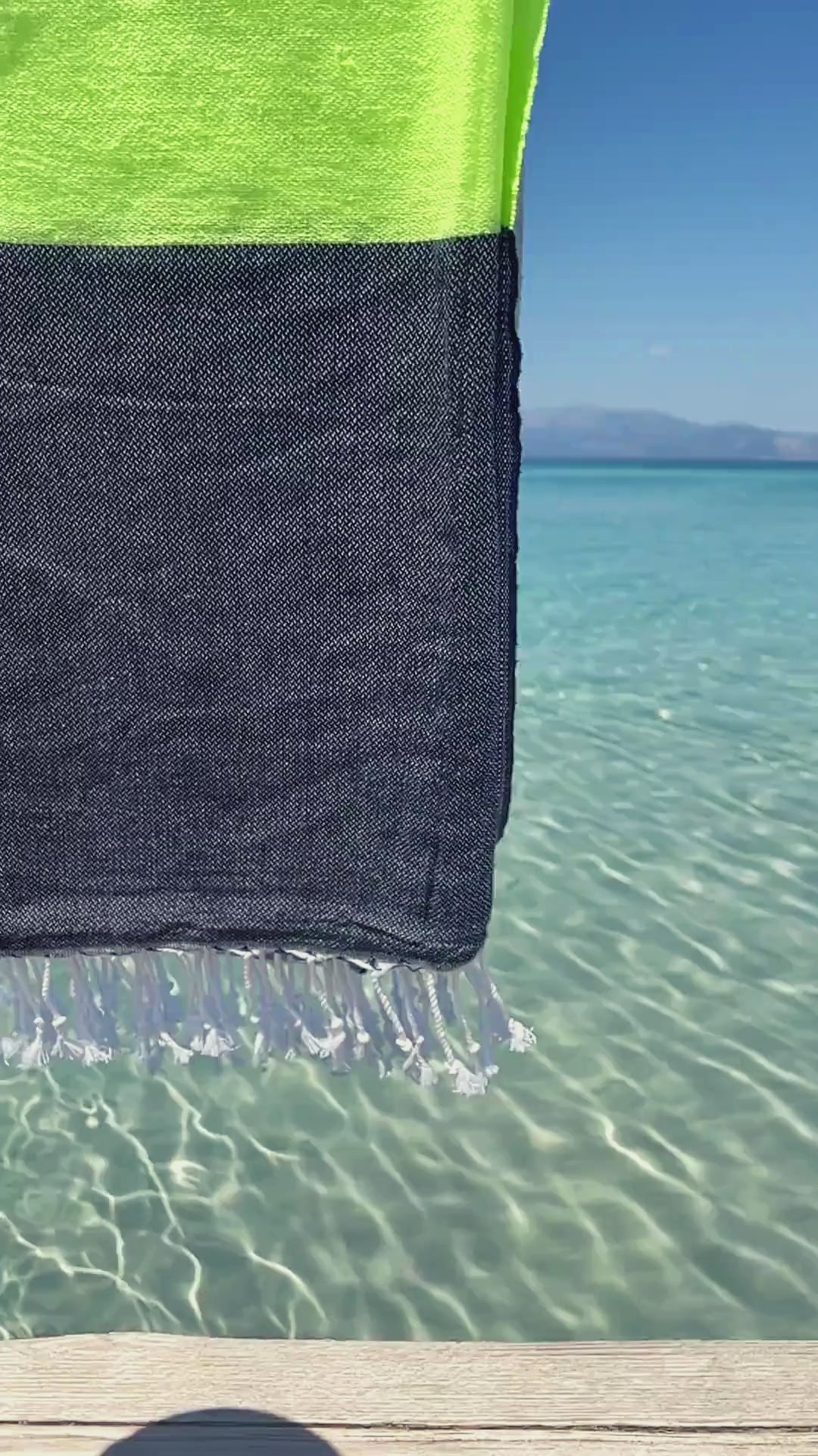 Neon hamamdoek zwart/grijs