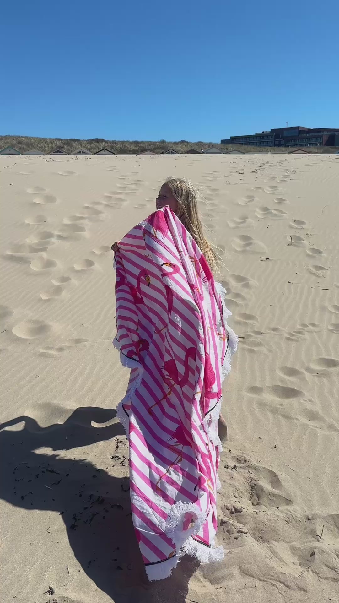 Ronde handdoek Flamingo Roze