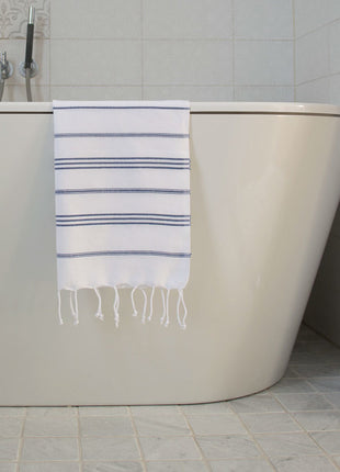 S hamamdoek Ottomania wit:blauw