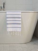 S hamamdoek Ottomania wit:blauw