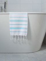 S hamamdoek Ottomania wit:fel turquoise