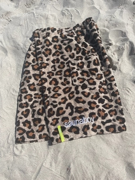 saunakilt heren panterprint borduren