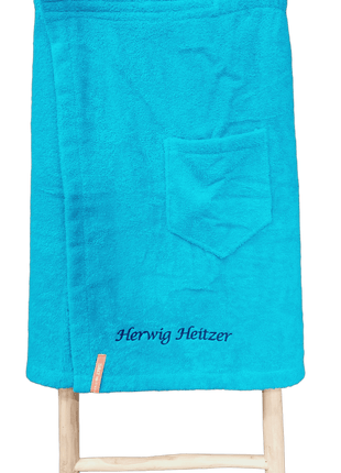Saunakilt heren turquoise mt naam