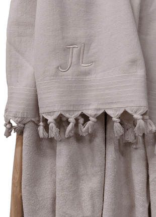 Stone walra hamam towel met borduring