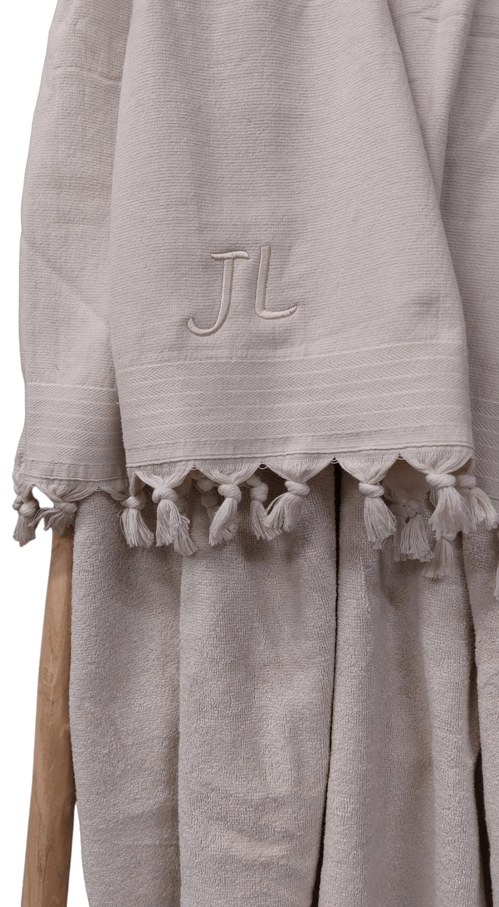 Stone walra hamam towel met borduring