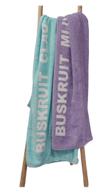 Strandlaken badstof met print lila en mint