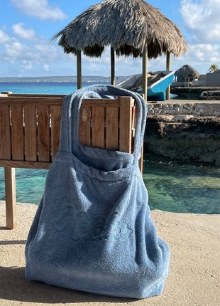 Strandtas denim met naam