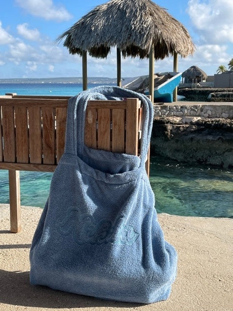 Strandtas denim met naam