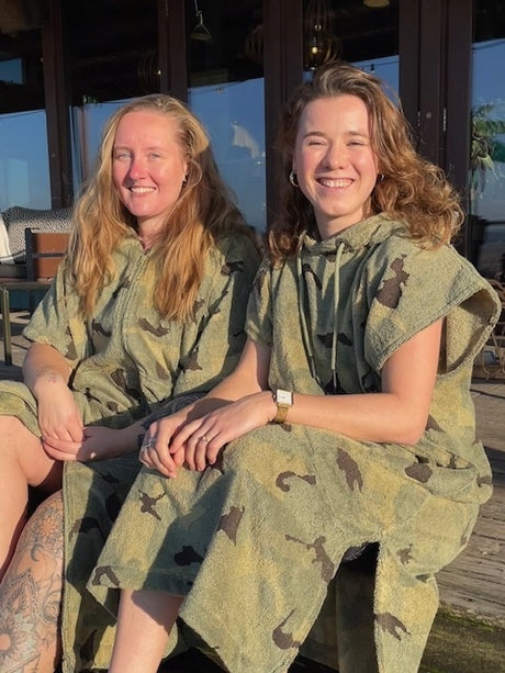 Surfponcho unisex met camo print