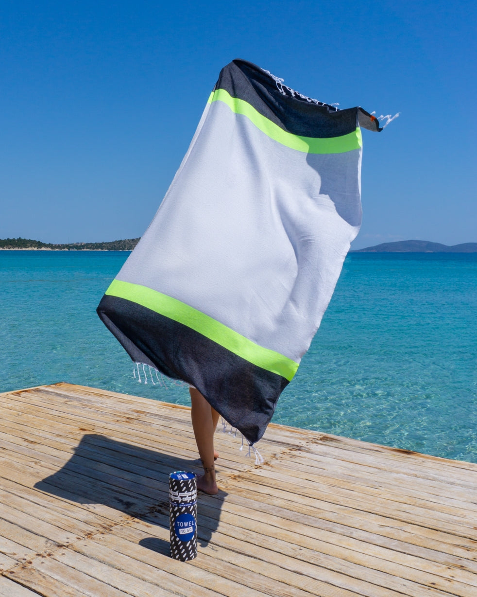 Neon 2-in-1 hamamtas grijs/zwart