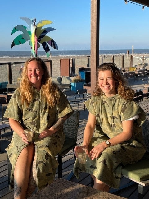Unisex surfponcho Camo met rits