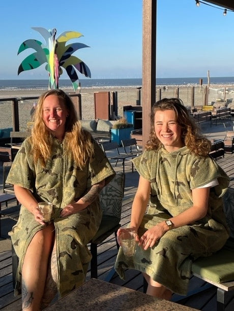 Unisex surfponcho Camo met rits