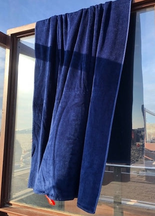 Velours strandlaken donkerblauw