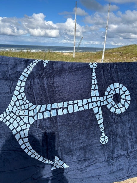 Velours strandlaken donkerblauw