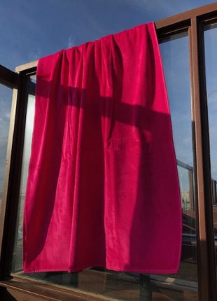 Velours strandlaken fuchsia