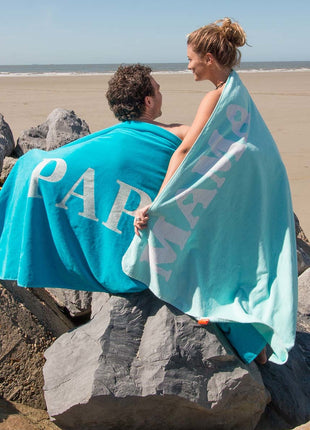 Velours strandlaken met print