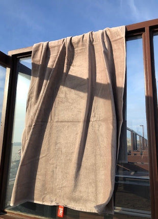 Velours strandlaken taupe