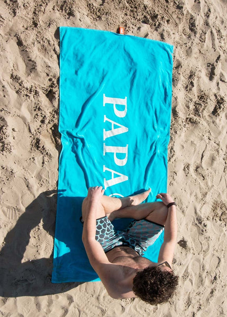 XXL strandlaken met print turquoise